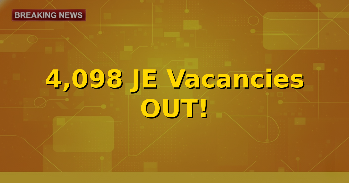 Image depicting a railway track merging into a bright horizon, symbolizing career opportunities in Indian Railways, with the text 'RRB JE Vacancies 2026' overlaid.