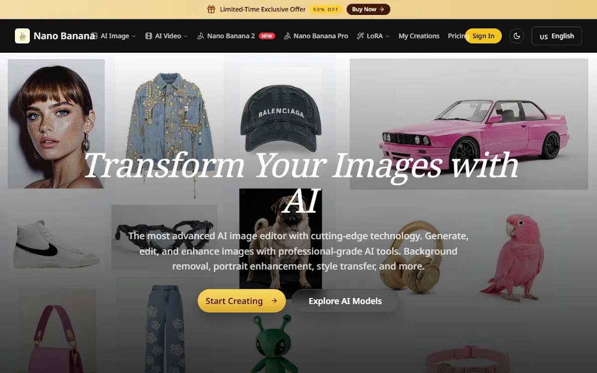 Captura de Nano Banana: Free Online AI Image Editor
