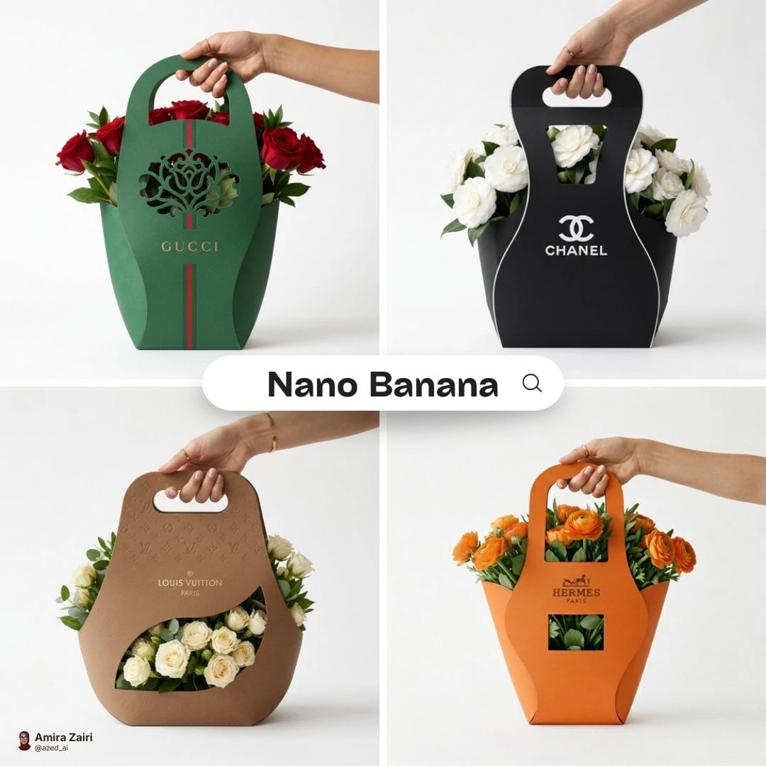 Diseño minimalista de empaque para flores de la marca [marca], funda de cartón ecológico con asa integrada,...