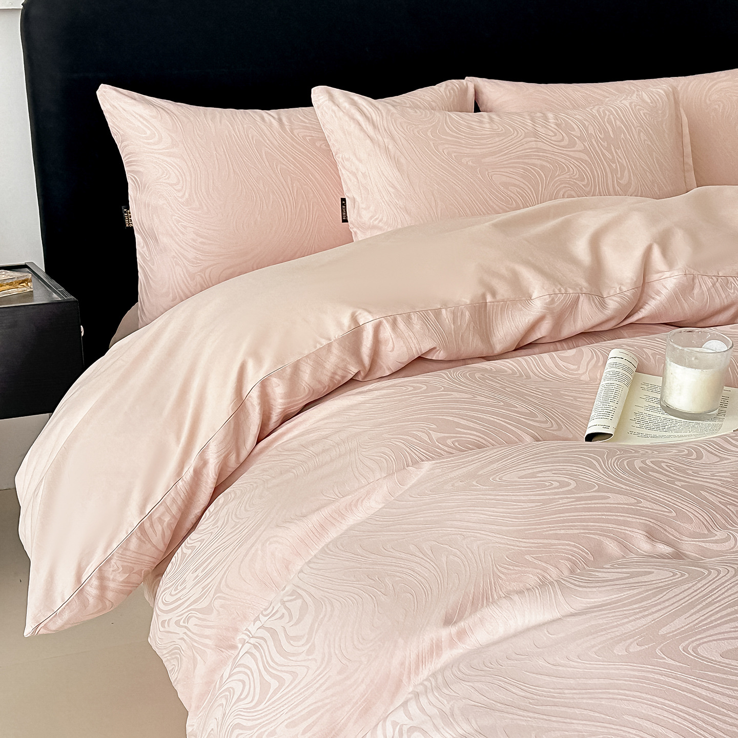 Cotton bedding set, long-staple, floral pattern