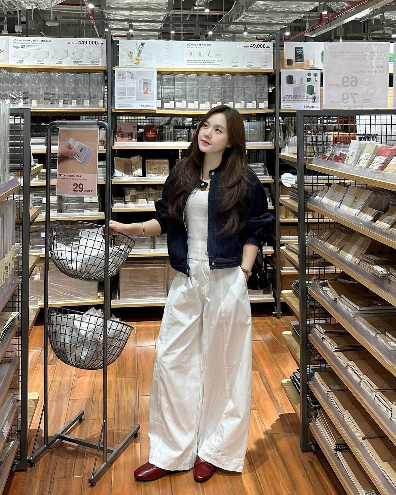 Áo khoác jean khóa kéo cổ trụ nút XONXEN SHOP 88272 – Image 2