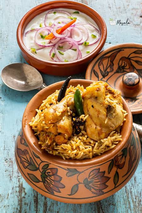 Chicken Biryani with Pot of Yogurt