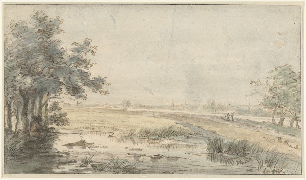 Landschap met een hengelaar aan het water 1776   1822