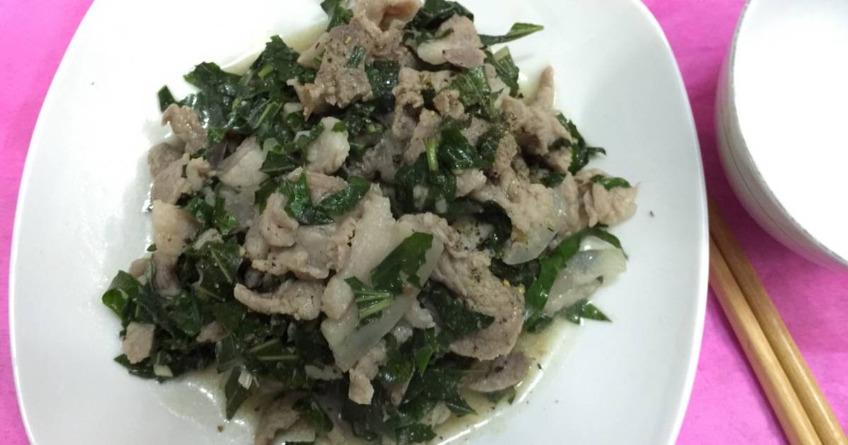 Thịt heo rừng xào lá lốt