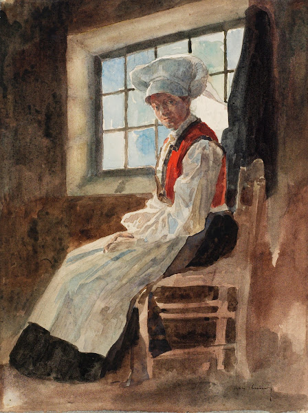 Scandinavian Peasant Woman in an Interior c 1906