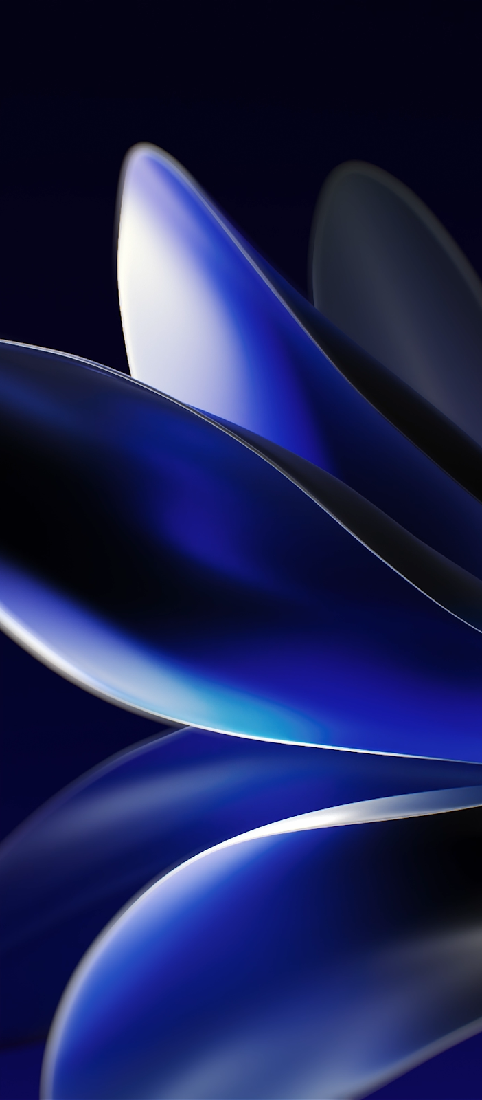 Abstract Blue Glossy Petals - Digital 3D Abstract Full HD iPhone Wallpaper (1080x2460)