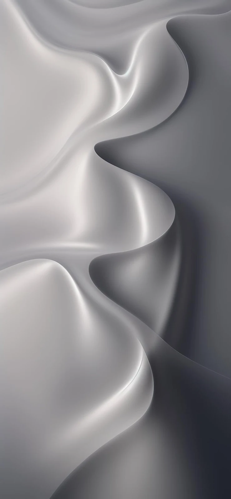 Flowing Silver Silk Waves - Digital Art iPhone Wallpaper (1000x2160)