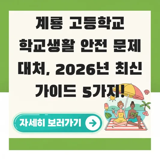 계룡 고등학교 학교생활 안전 문제 대처