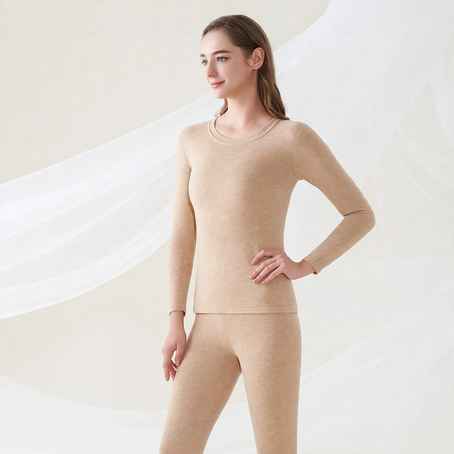 Warm underwear set made from cotton, wool, and silk