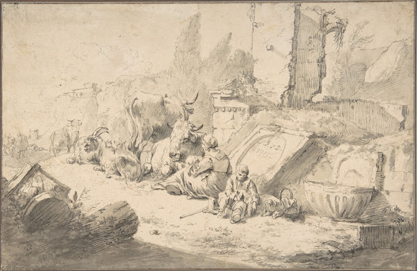 Pastoral Landscape with Roman Ruins 164586