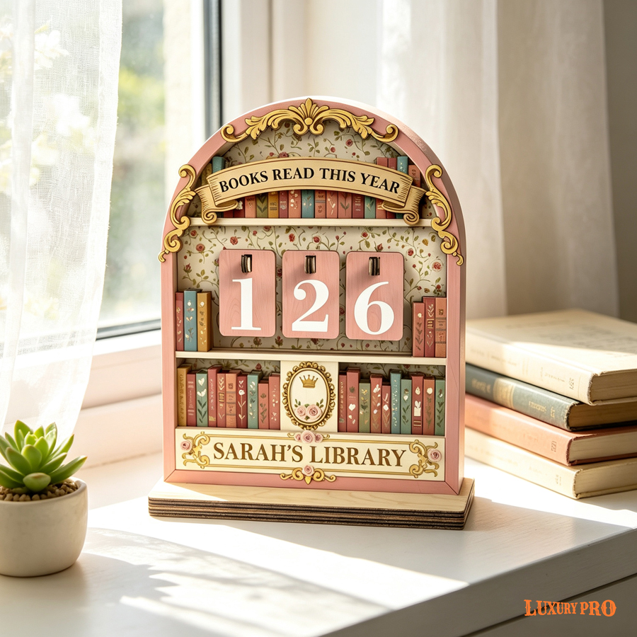 Custom Shape Wood Bookshelf Tracker