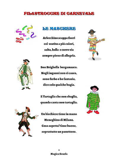 Anteprima della prima pagina: Filastrocca delle maschere