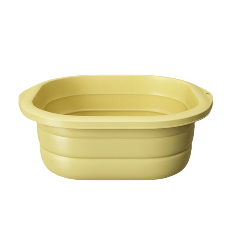 Foldable plastic wash basin, portable