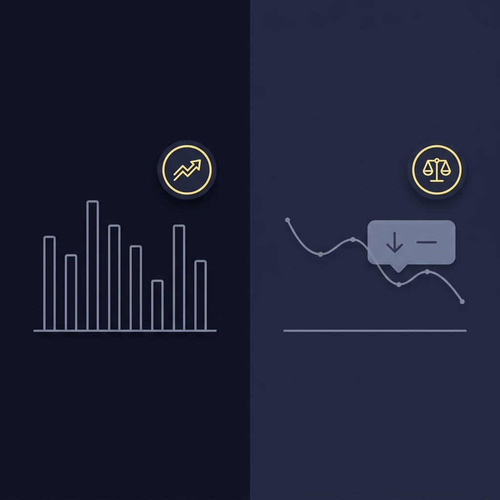 Minimalist 2D vector side by side comparison showing simulated results versus live like adjusted results with cost overlays in Funded Plays palette Common Misconceptions About Simulated Funded Accounts