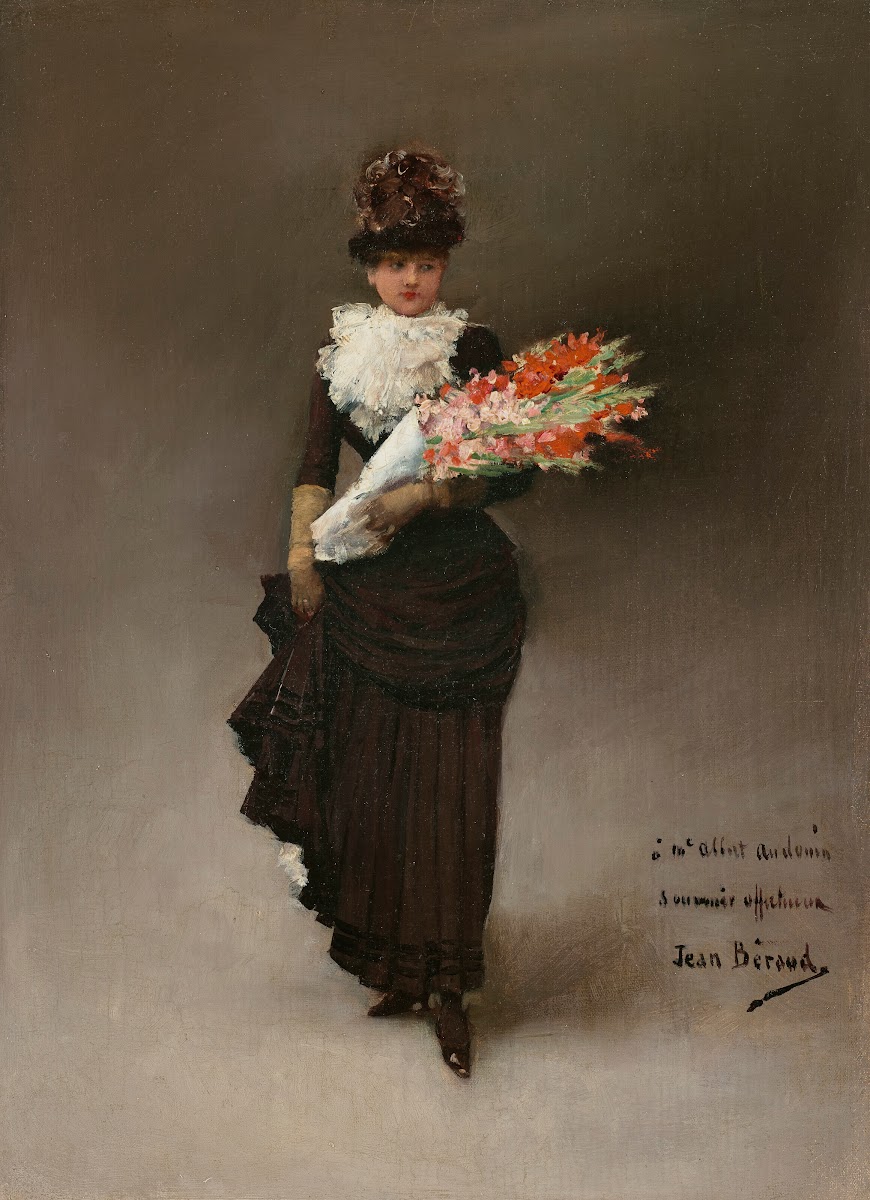 Jeune femme au bouquet de fleurs