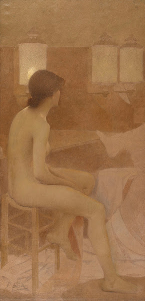 Danseuse dans sa loge assise profil droit 1905   1909