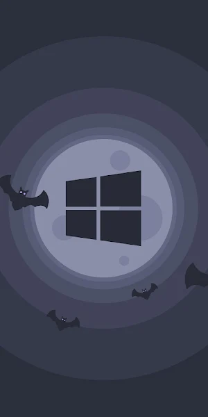 Windows 10, Spooky, Bats, Logo, Simple Background 8K Wallpaper Background