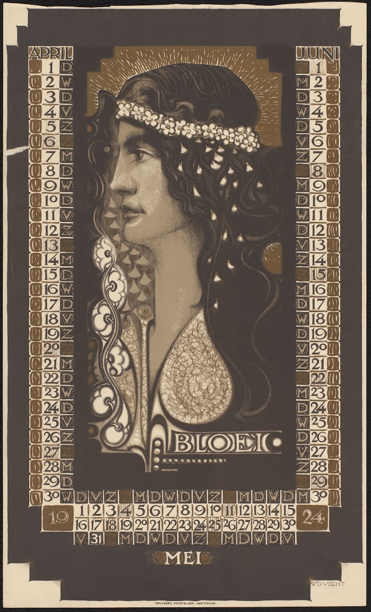Kalenderblad Voor April Tot En Met Juni 1924 1923