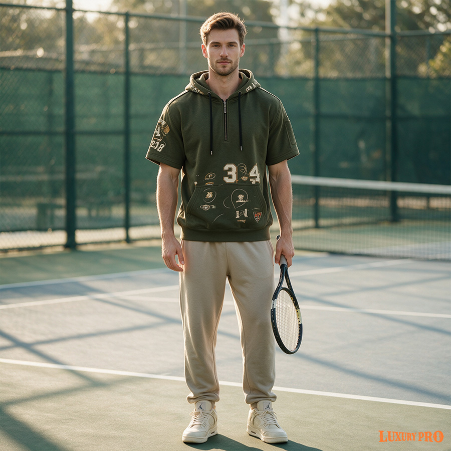 2D Short Sleeve Half-Zip Sweatshirt