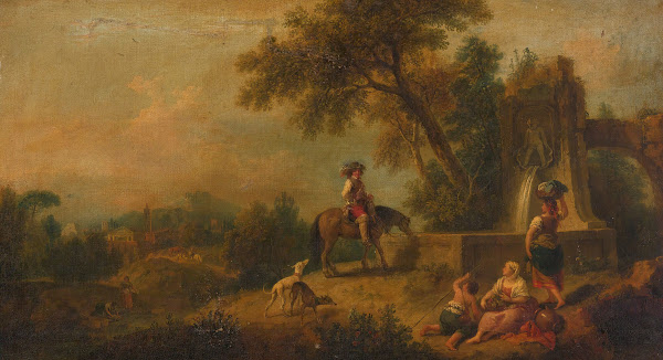 Landscape With Peasants Fountain And Rider
