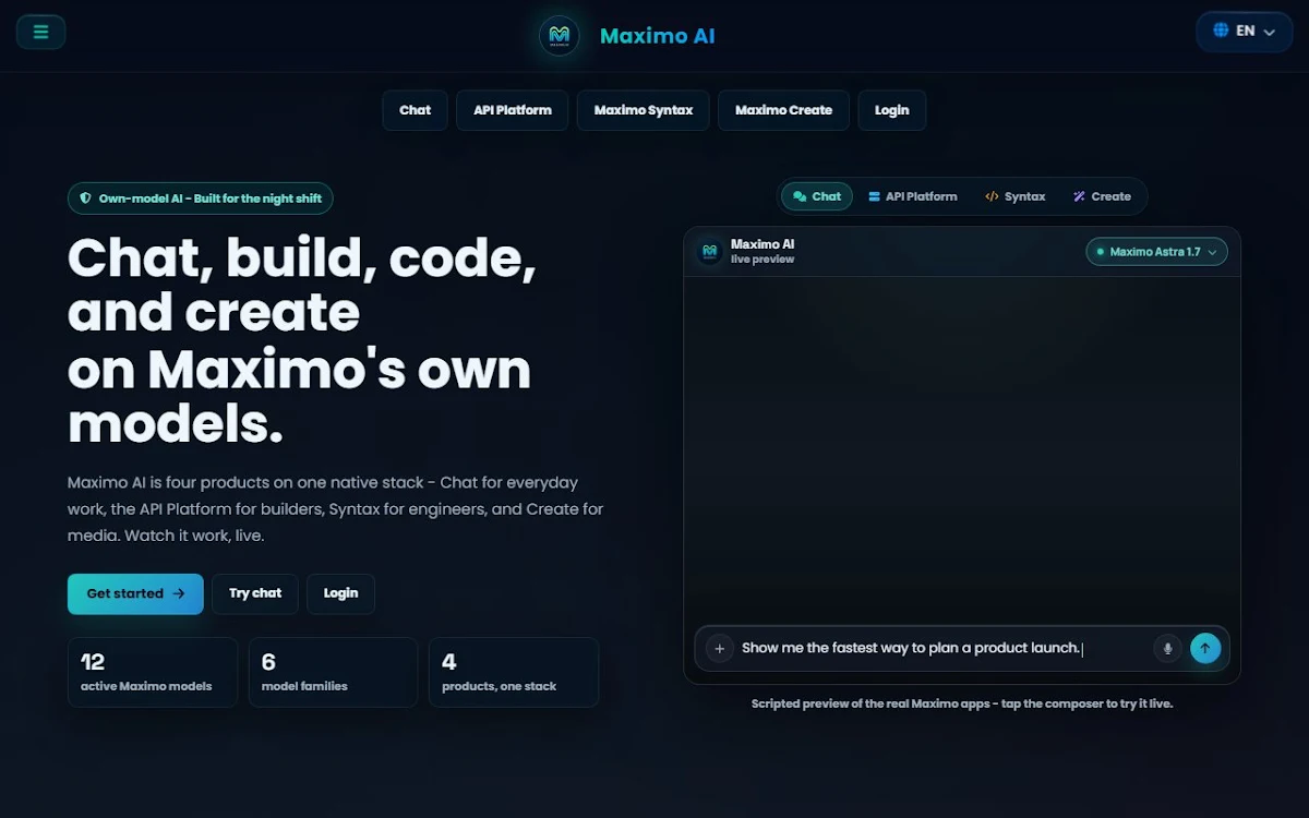 Captura de Maximo AI