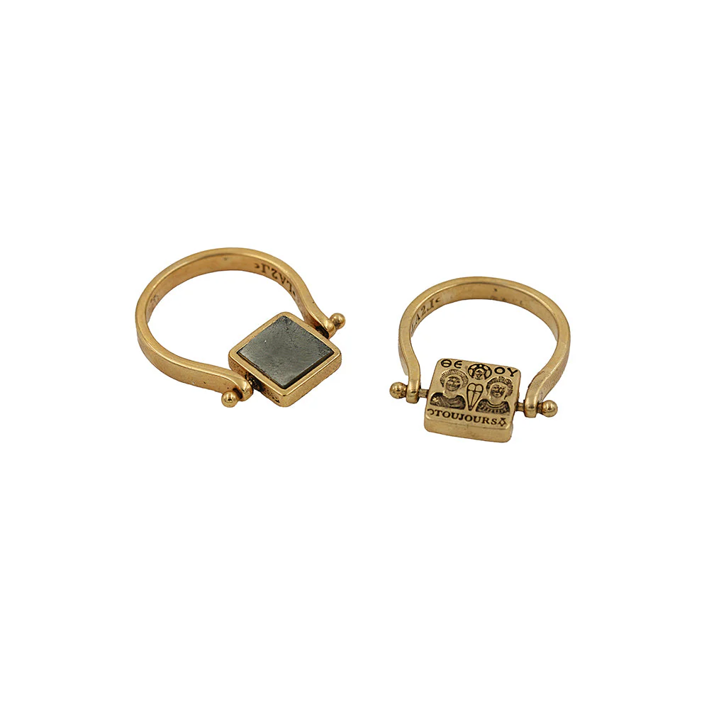 Кольцо перевертыш LOVERS PYRITE