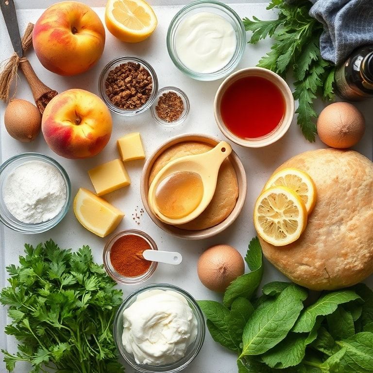 Ingredients for Easy Peach Butter Biscuits with Sweet Glaze Recipe – Fluffy, Fruit‑Infused Treats for Any Day