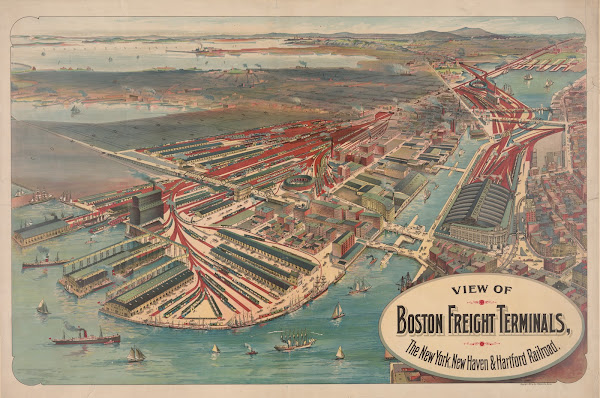 View of Boston freight terminals The New York New Haven  Hartford railraod 19th