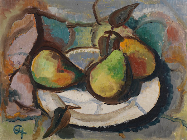 Pears on a porcelain plate 1930