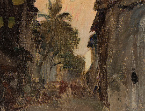 Mumbai  street bamboo palms From the journey to India 1907