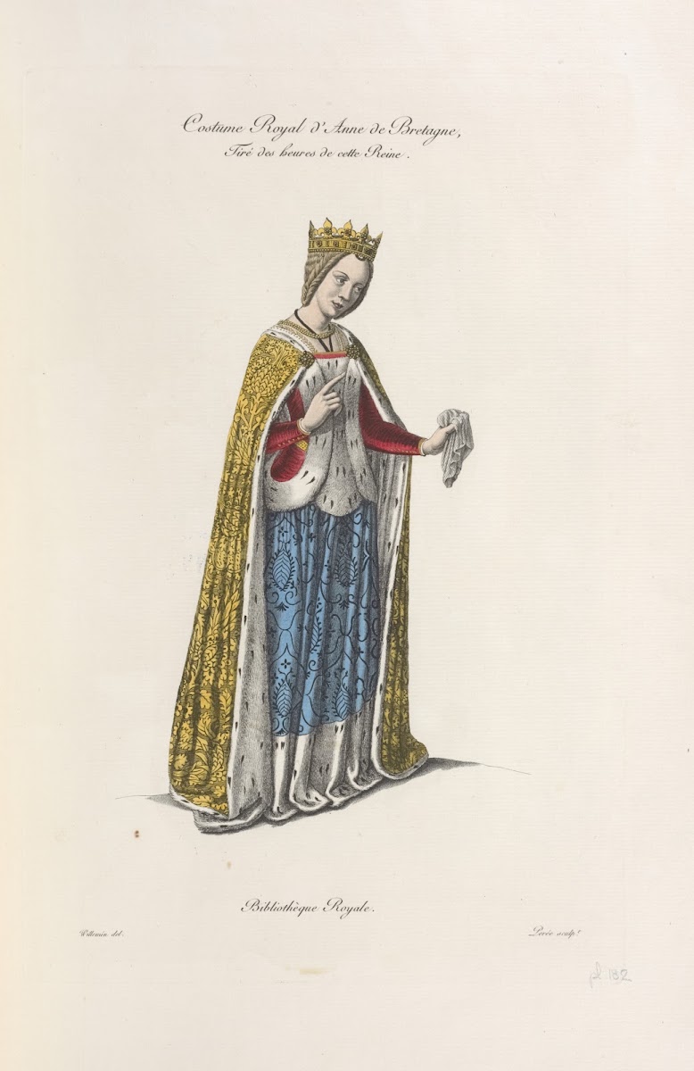 Costume royal dAnne de Bretagne tiré des heures de cette reine 1839