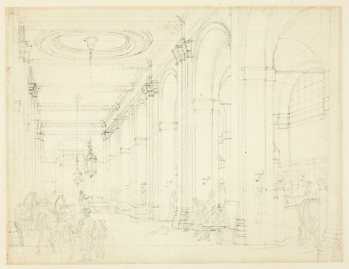 Study for Kings Mews Charing Cross from Microcosm of London c 1808