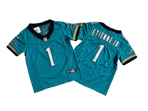 Youth Jacksonville Jaguars Travis Etienne Nike Teal Prowler Throwback Vapor F.U.S.E. Limited Jersey.jpeg