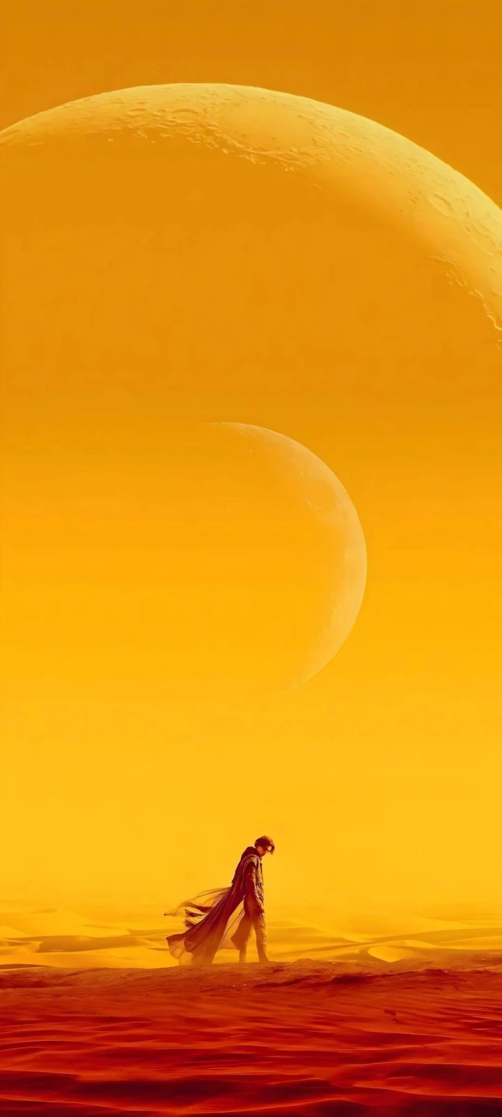 Paul Atreides On Arrakis - Minimalist Digital Art Full HD iPhone Wallpaper (1080x2402)