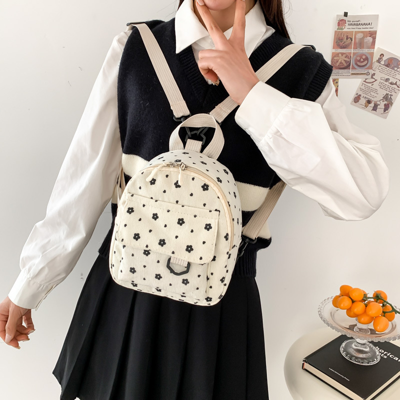 Small cotton backpack, abrasion resistant
