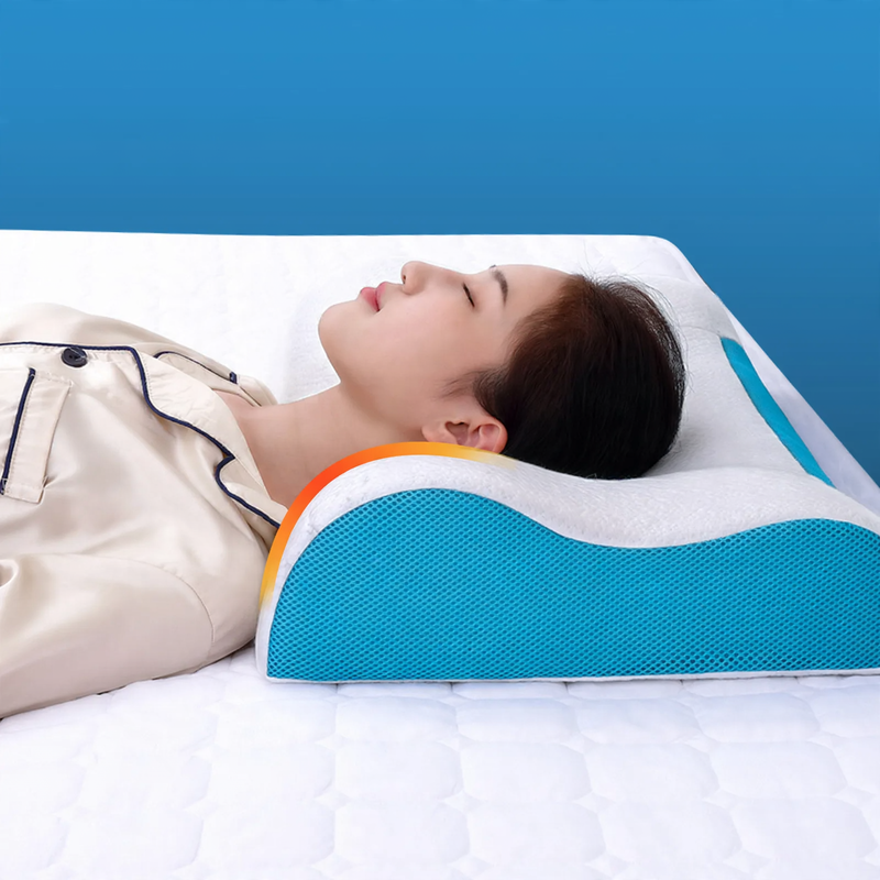 Memory foam neck support pillow, wave