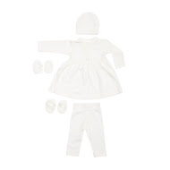 Крестильный набор для девочки Twins с белой вышивкой 68р экрю