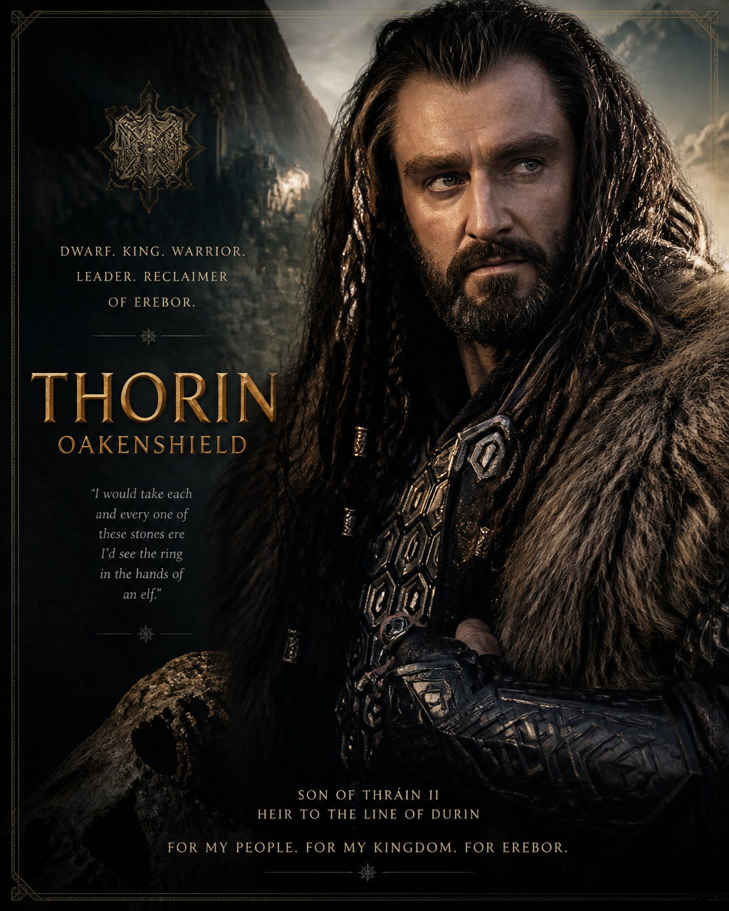 Póster del personaje de Thorin Escudo de Roble