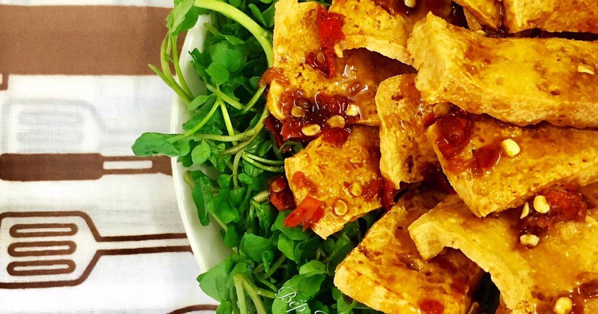 Cải Xoong Và Đậu Hủ Chiên Chay
