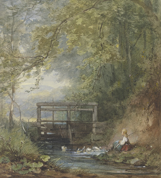 Gänsehirtin an einer Schleuse