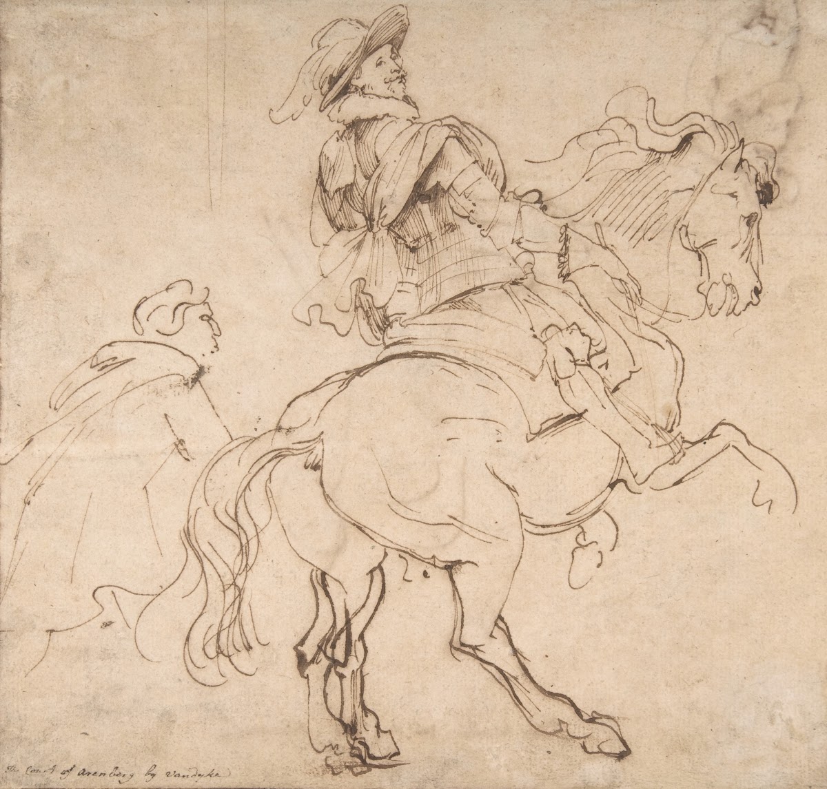 Study for an Equestrian Portrait Possibly that of Albert de Ligne Count of Arenb