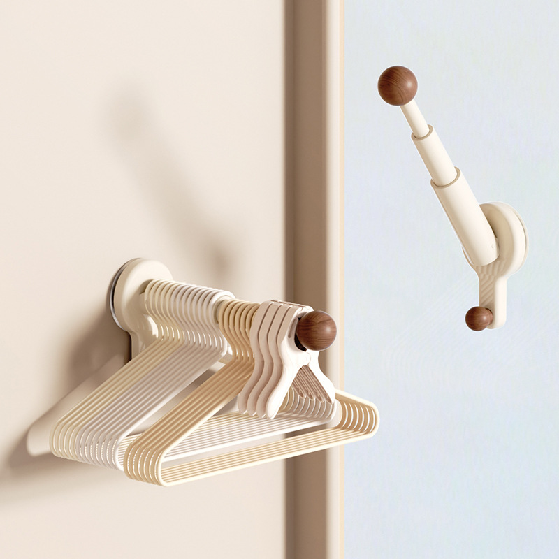 Extendable clothing rod, wall-mounted, no drilling
