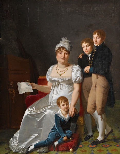 Portrait of Madame B Née Etiennette DelagrangeWith Her Three Sons 1809