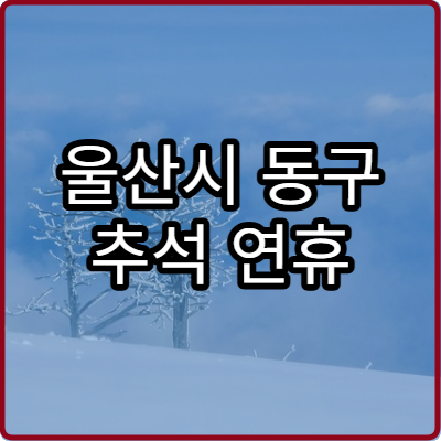 울산시 동구 추석 연휴 정형외과 운영 병원 소개