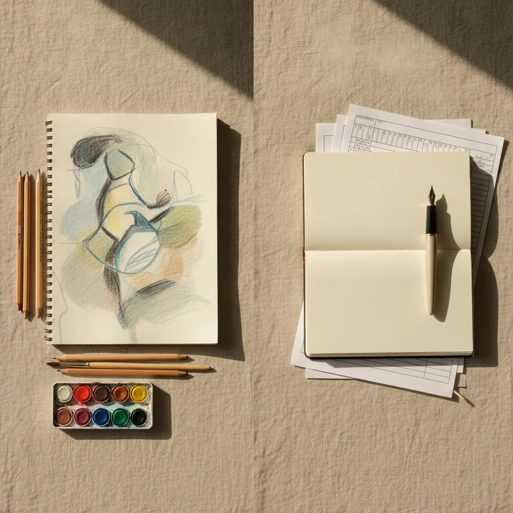 Is art therapy worth it comparison scene with creative tools and a simple budget-focused workspace