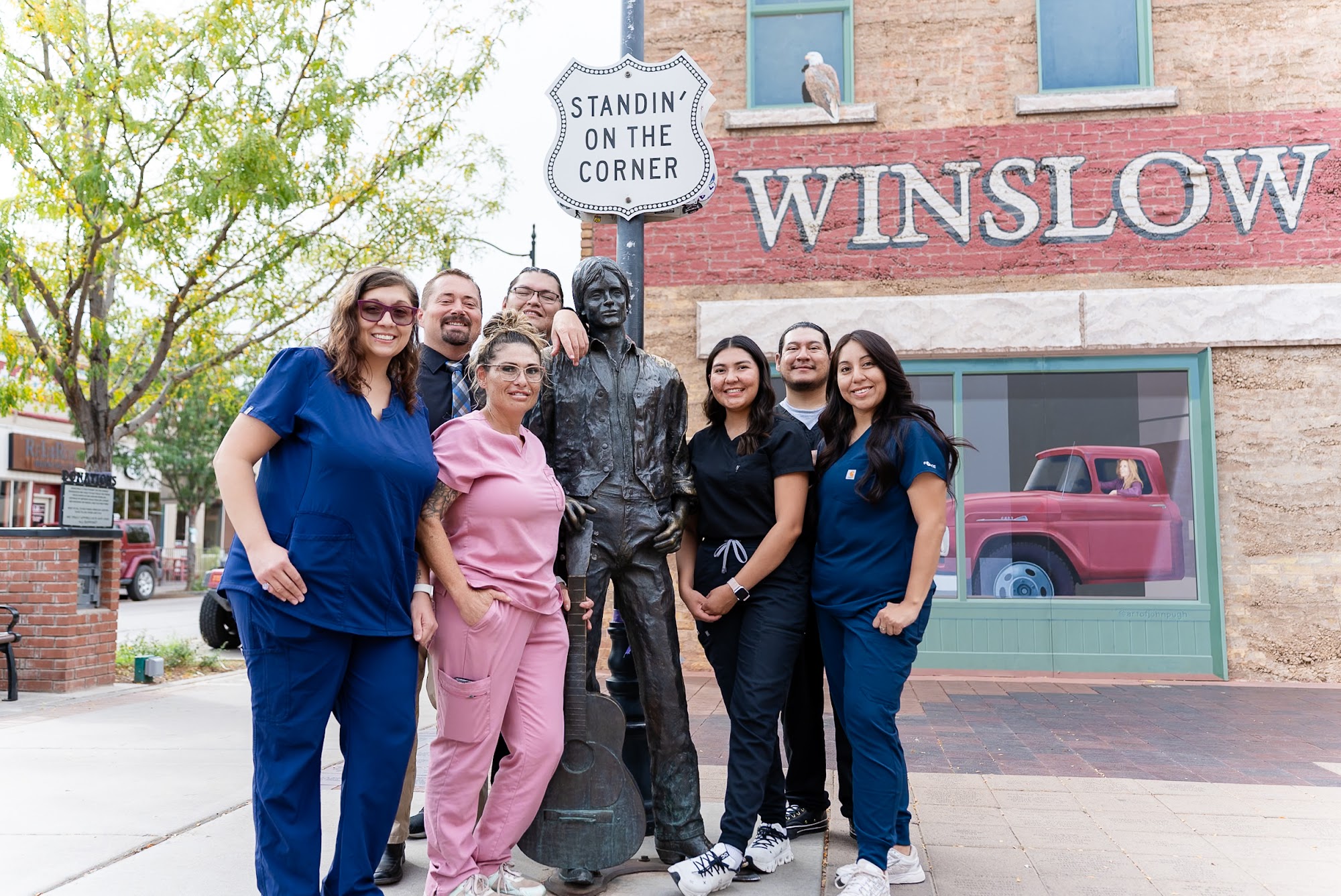 The Winslow Dental team at Standin’ on the Corner Park in Winslow, AZ