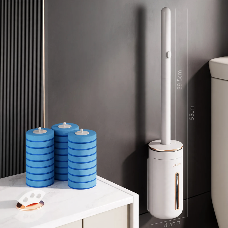 Toilet brush with replaceable brush heads