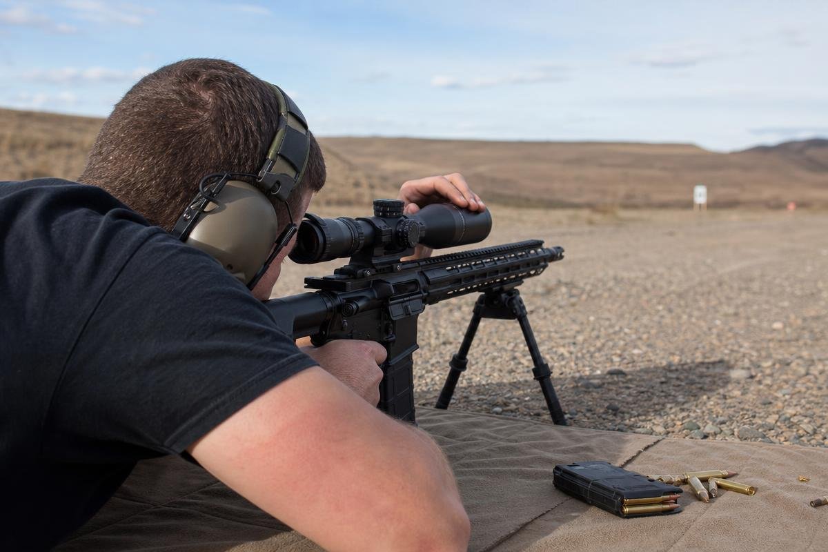 how to zero AR-15 at 100 yards on outdoor shooting range