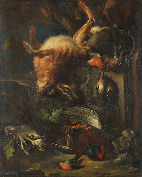 Zugeschrieben  Jagdstillleben mit Hase und Vögeln 1700