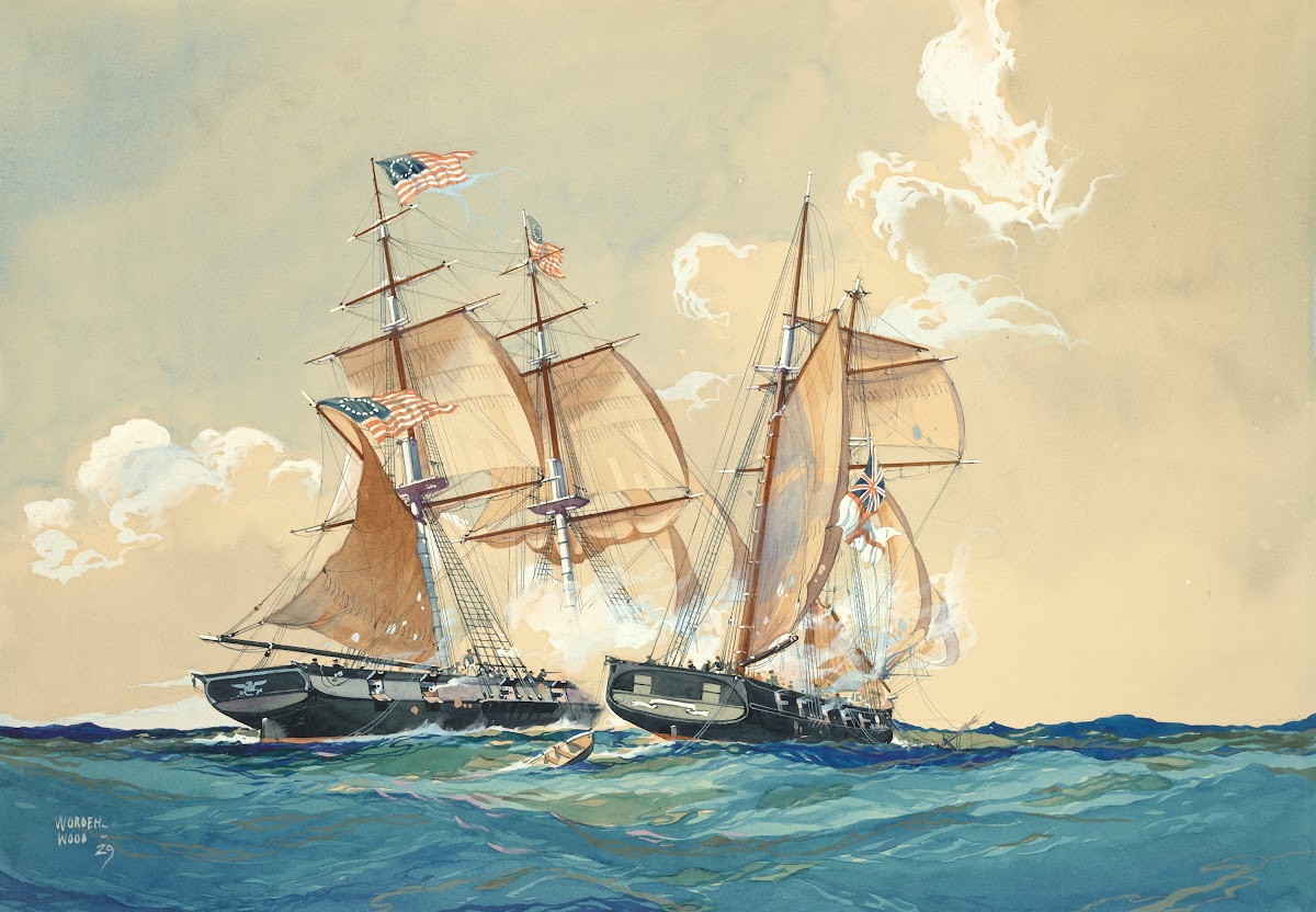 Action between the USS Brig Chasseur and British Schooner St Lawrence Feb 261815